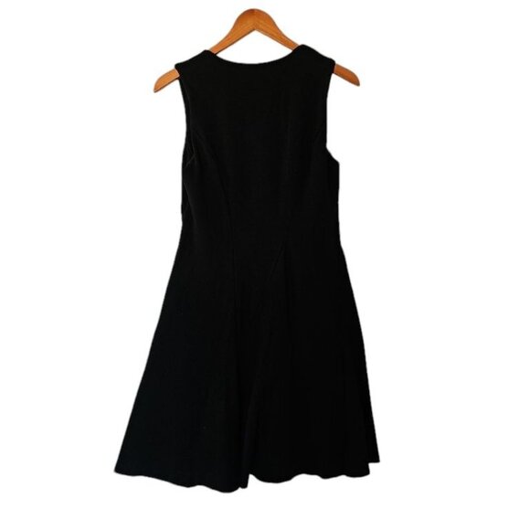 CAbi Dress Black Fit & Flare V Neck Sleeveless Black Ponte Performance Knit S Sm - Picture 8 of 11